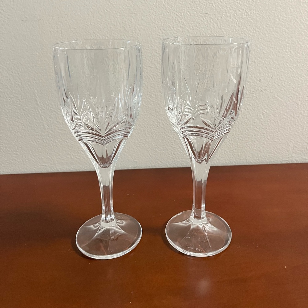 Set Of 2 Galway Crystal Goblet Glasses